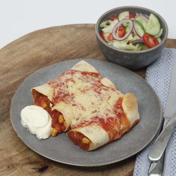 Enchilada met gehakt & salade*