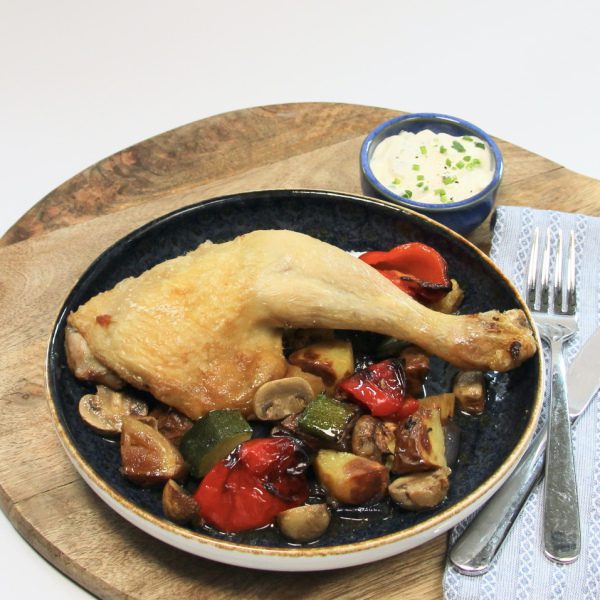 Kippenpoot met gegrilde groente