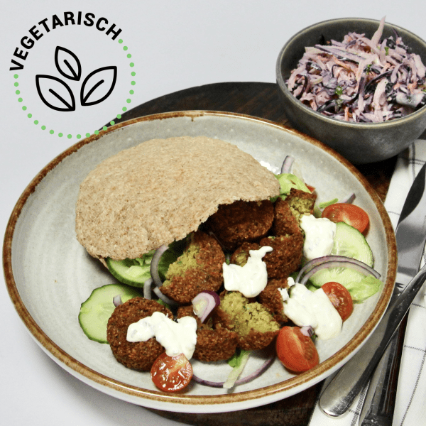 Volkoren pita met falafel