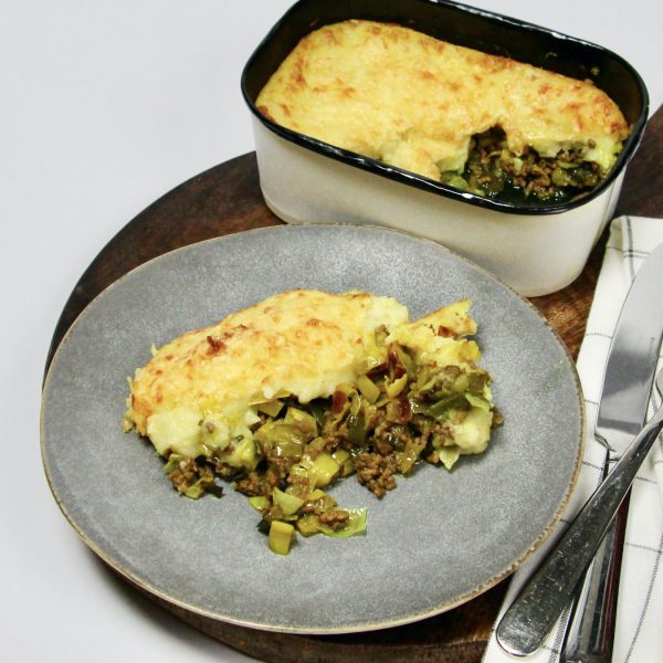 Prei -gehakt kerrie schotel