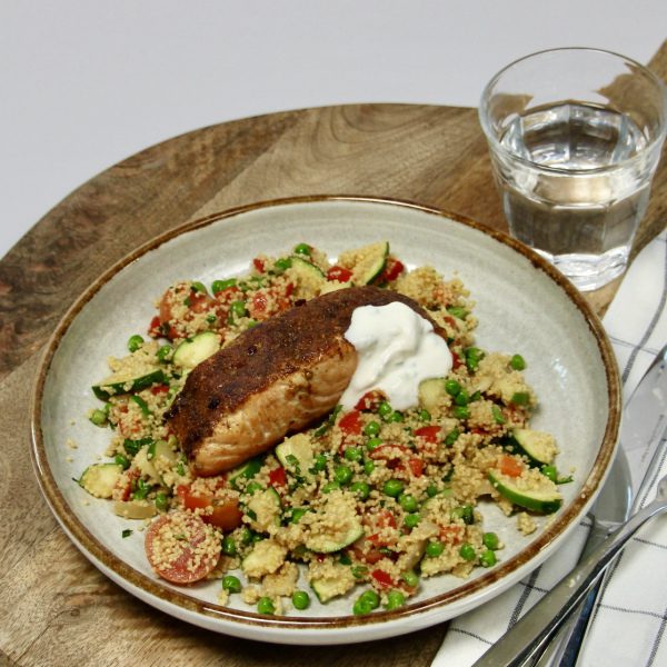 Marokkaanse zalm met  cous cous