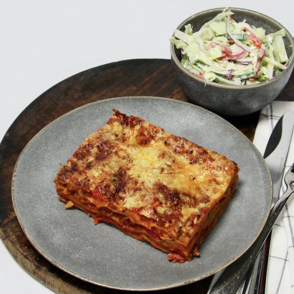 Lasagne Bolognese met salade