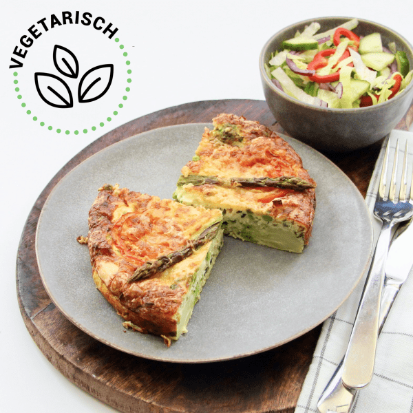 Deegloze broccoli quiche met salade