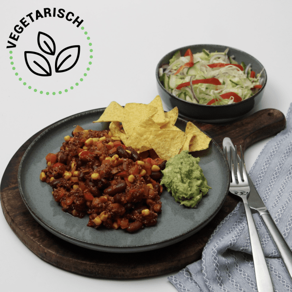 Chili sin carne met salade