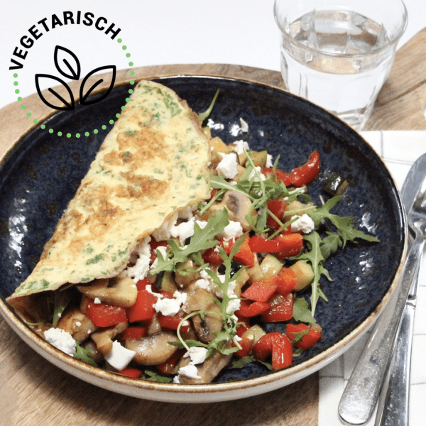 Omelet met groente en feta