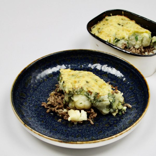 Pittig gehakt met bloemkool en veldsla stamppot