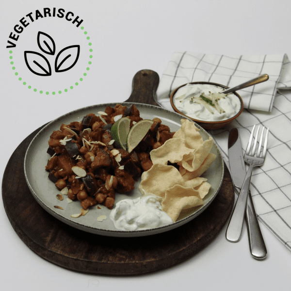 Aubergine-kikkererwtenstoof