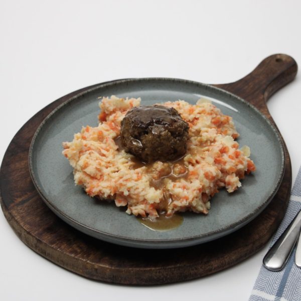 Hutspot met een gehaktbal & Jus