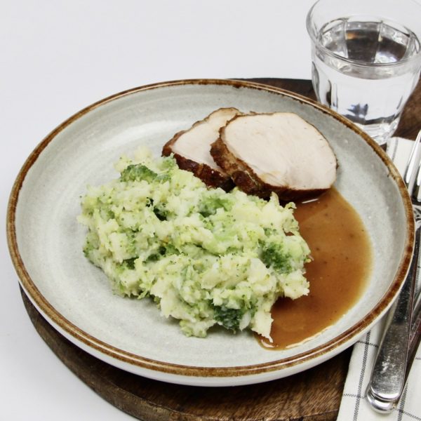 Broccoli stamppot met rollade & jus