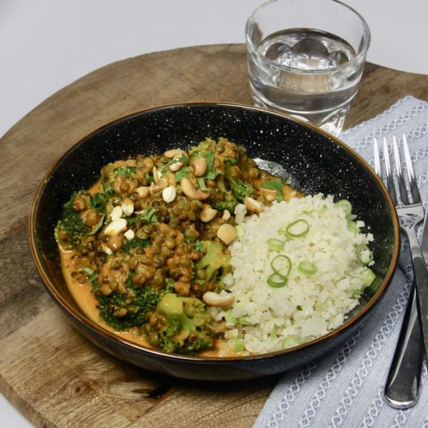 Indiase curry met linzen en rijst