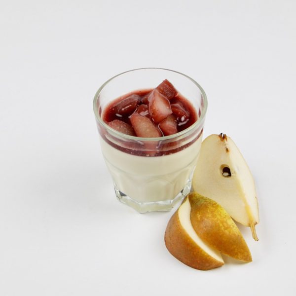 dessert panna cotta stoofpeer