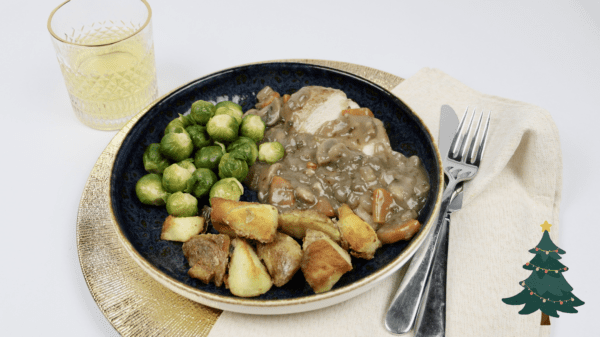 Coq au vin (kipfilet ) met gebakken aardappeltjes