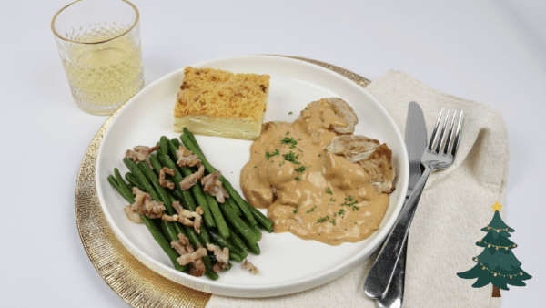 Varkenshaas met aardappelgratin